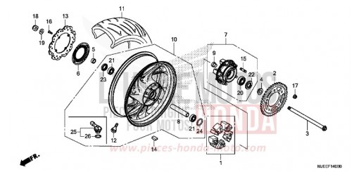 ROUE ARRIERE CB650FAG de 2016